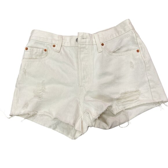 Levi’s Pants - Levi’s 501 Button Fly Jean Shorts Women’s Size W28 White Cut Off Denim Inseam 2”